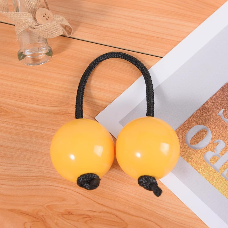 MGTECH 2 Pairs Aslatua Shakers, Kashaka Musical Percussion Instrument African Asalato Shaker Rhythmic Balls, Yellow - Image 3